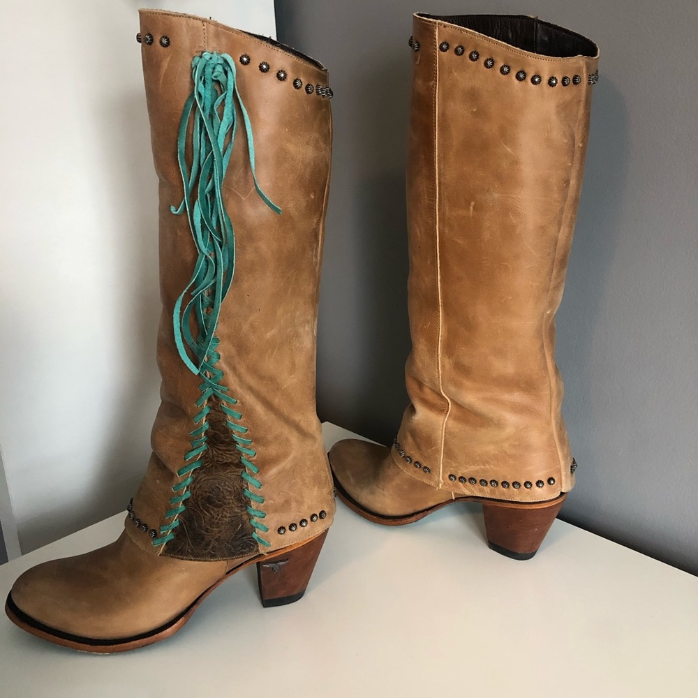 Lane distressed cowgirl boots